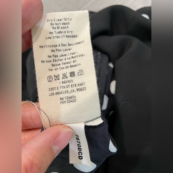 L'agence Jaelyn V Neck Cami Polka Dot Retro Silk Printed Jumpsuit size 2 - Picture 12 of 14